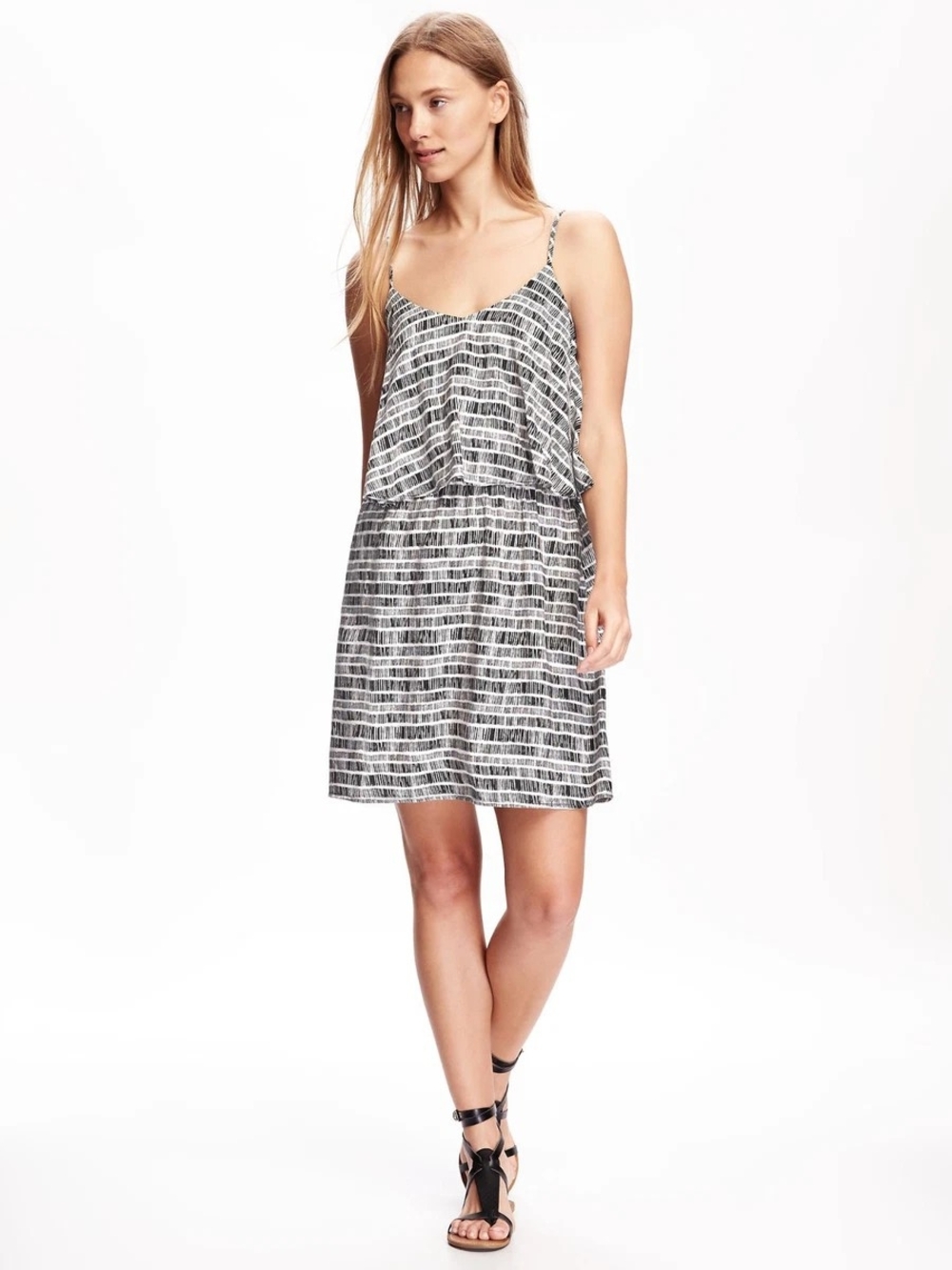 Old Navy Black and White Striped Mini Dress